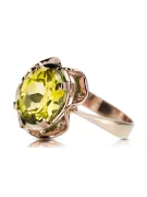 Ring Vintage craft Yellow Peridot Original Vintage 14K Rose Gold vrc206r